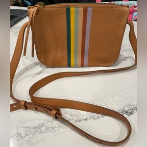 Madewell striped leather crossbody bag